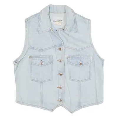 BEST AMADEO Womens Denim Gilet Blue L