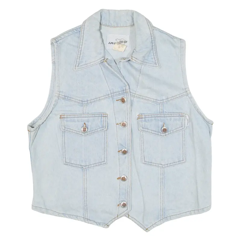 BEST AMADEO Womens Denim Gilet Blue L