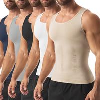 4 Pack Menswear Seamless Compression Muscle Breathable Undershirts Stretch Comfortable Sports Workout Tank Top Shapewear Body...