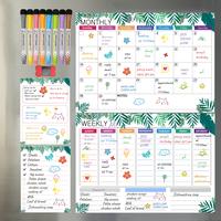 Hivillexun Dry Erase Calendar Set of 4 Magnetic Calendars for Refrigerator, Monthly, Weekly Organizer & Daily Notepad with 8 ...