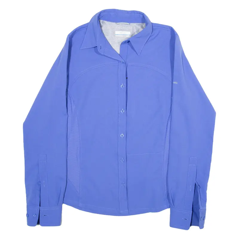COLUMBIA Plain Shirt Beige Long Sleeve Womens XS