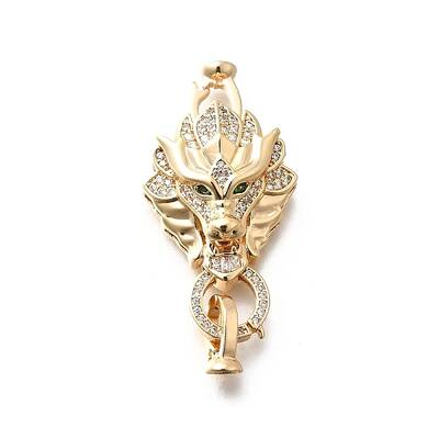 Brass Micro Pave Cubic Zirconia Fold Over Clasps