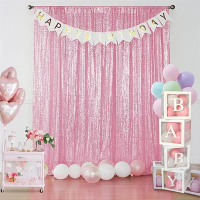 Pink Shimmery Sequin Backdrop Curtain For Photography - Aperturee