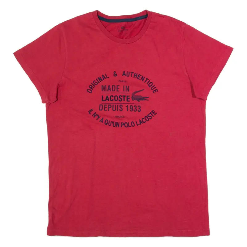 LACOSTE Mens T-Shirt Red M
