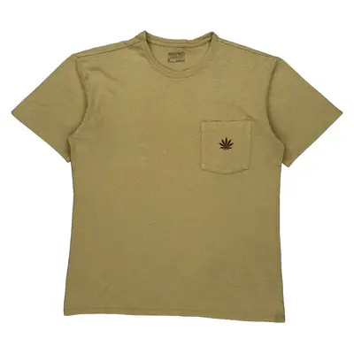 Leaf Embroidery Patagonia Graphic T-Shirt - Medium Beige Cotton