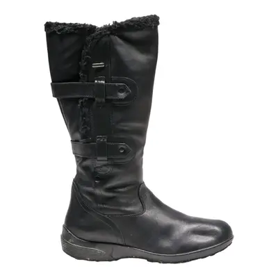 GEOX High Boots Black Leather Womens UK 7