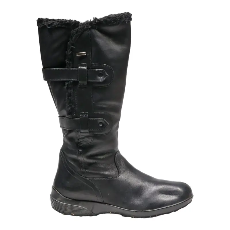 GEOX High Boots Black Leather Womens UK 7