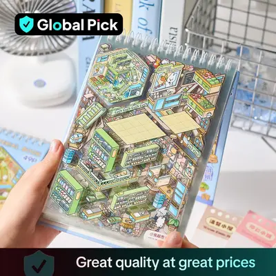 Miniature Business Town Scene Sticker Book, 49pcs/set DIY Decorative Sticker Book, Scrapbooking & Journal Making Material Pap...