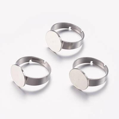 Tarnish Resistant Adjustable 304 Stainless Steel Finger Rings Components