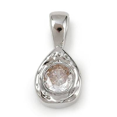 Brass Pave Clear Cubic Zirconia Pendants