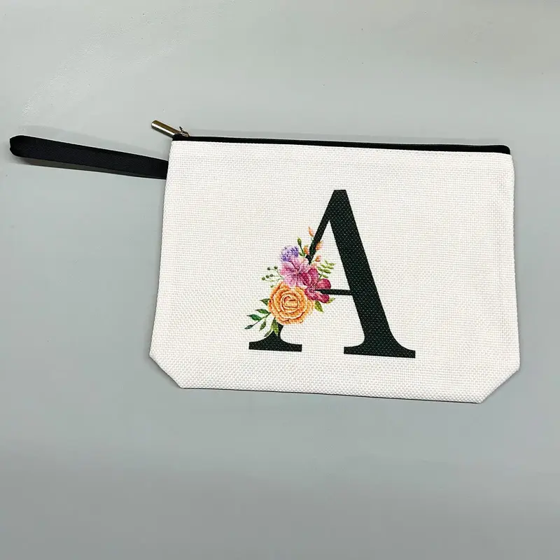 Letter Pattern Makeup Bag, Portable Cosmetic Storage Bag, Zipper Makeup Organizer Pouch, Versatile Storage Bag for Travel, Da...