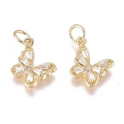 Brass Micro Pave Cubic Zirconia Pendants