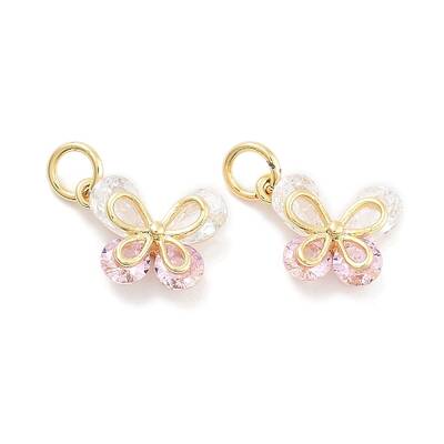 Brass Micro Pave Cubic Zirconia Pendants