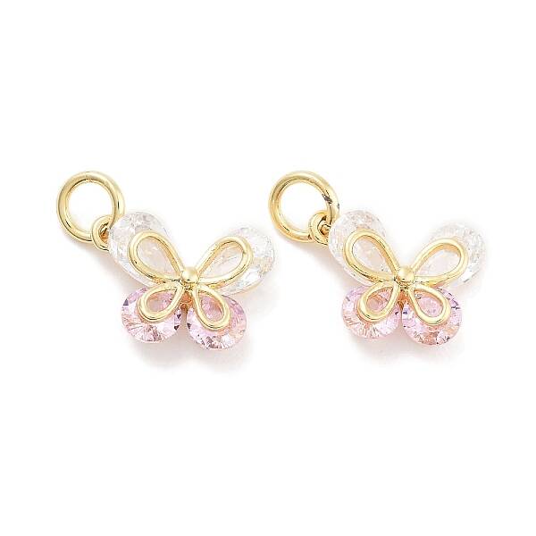 Brass Micro Pave Cubic Zirconia Pendants