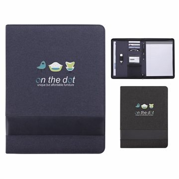 13 Customized Trade Zippered Padfolio - Linen Texture