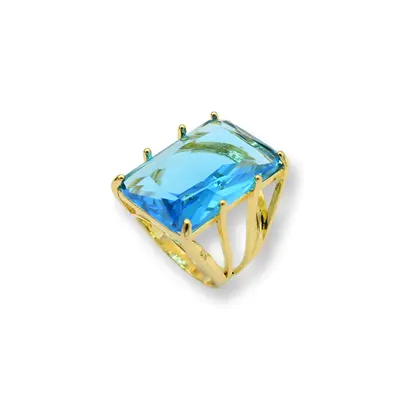 Explicit Aquamarine Ring - Brass