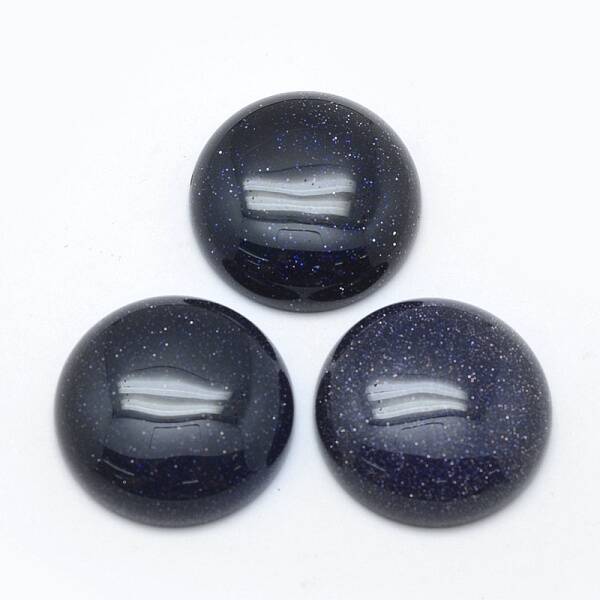 Synthetic Blue Goldstone Cabochons
