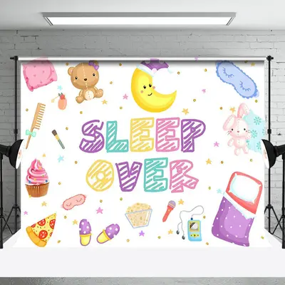 Moon Food Doll Sleepover Party Backdrop For Girls - Aperturee