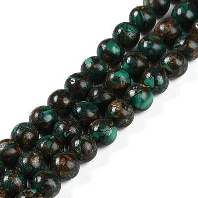 Assembled Natural Malachite & Bronzite Beads Strands