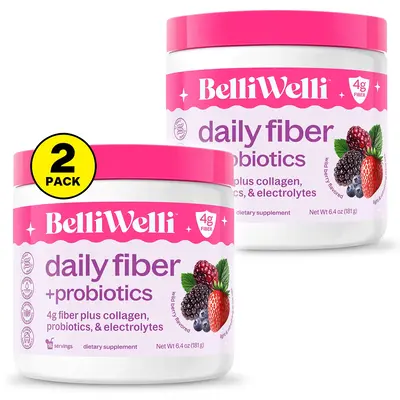 BelliWelli Daily Fiber + Probiotics - Wild Berry - 2 pack