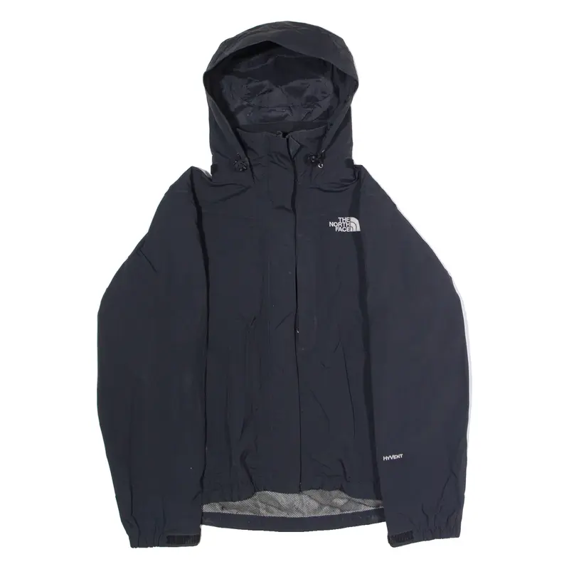THE NORTH FACE Womens Rain Jacket Black Nylon Hooded XS