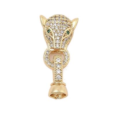 Brass Micro Pave Cubic Zirconia Fold Over Clasps