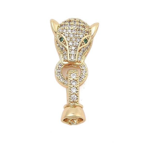 Brass Micro Pave Cubic Zirconia Fold Over Clasps