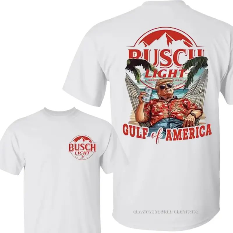 Trump 45th 47 th Gulf Of America Busch Light Shirt, Gulf Of America Est 2025, Gulf Of Usa, Beach Lover Gift, Summer Vacation ...