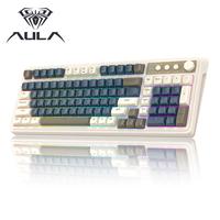 AULA S99 Key Keyboard, Tri-Mode Bluetooth/2.4GHz/USB-C Cute Creamy Gaming Keyboard with Number Pad RGB Backlit, Media Knob Cu...
