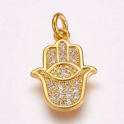Brass Micro Pave Cubic Zirconia Pendants