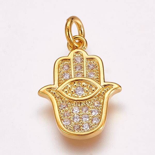 Brass Micro Pave Cubic Zirconia Pendants