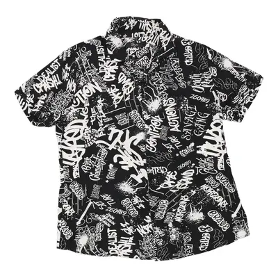 Urb N Patterned Shirt - Medium Black Viscose