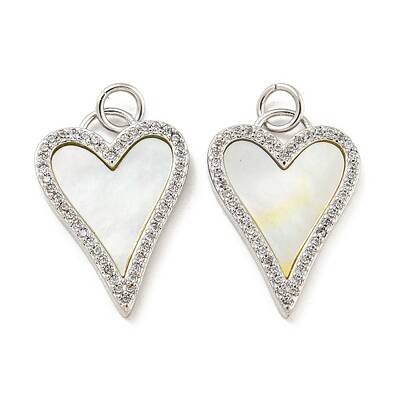 Brass Micro Pave Clear Cubic Zirconia Pendants
