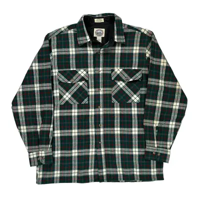 Bay Area Traders Checked Flannel Shirt - Large Green Acrylic Blend