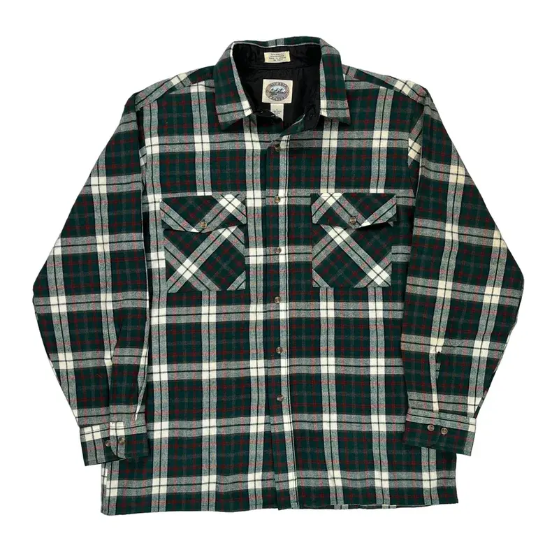 Bay Area Traders Checked Flannel Shirt - Large Green Acrylic Blend