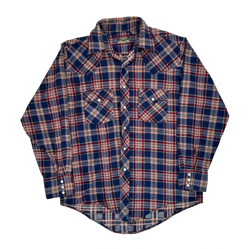 Outlaw Checked Flannel Shirt - Medium Multicoloured Cotton