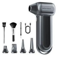 （6 IN 1）WOLFBOX 150000RPM Super Power Electric 6000mA Compressed Air Duster, Electric Leaf Blower cordless,Turbo Jet Blow...