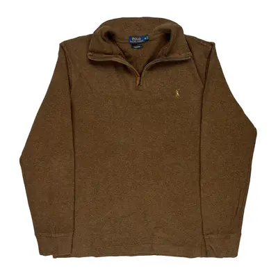 Ralph Lauren 1/4 Zip - Medium Brown Cotton Blend