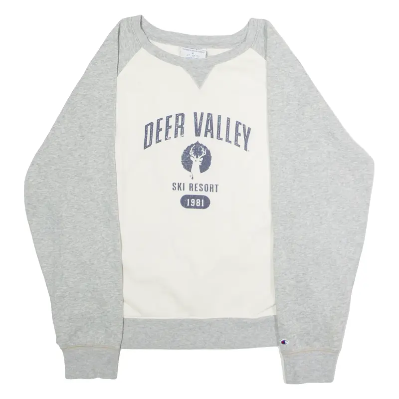 CHAMPION Deer Valley Ski Resort Mens Sweatshirt Grey Crew Neck USA XL