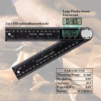 Digital Angle Finder Protractor, 2 In 1 Angle Finder Ruler With 7 Inch/200mm, Angle Measuring Tool For Woodworking/Carpenter/...