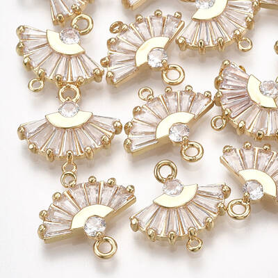 Brass Cubic Zirconia Links