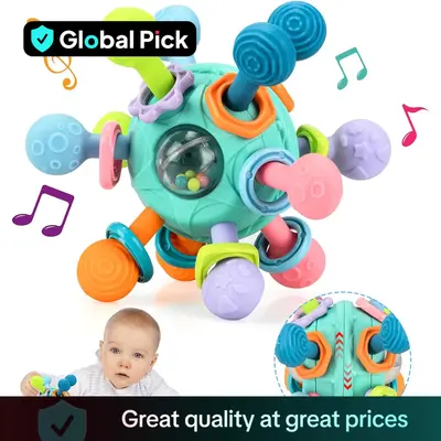 Baby Sensory Fidget Toy, Early Education Toy, Colorful Baby Teething Toy, Fun Press and Pull Baby Toys, Interactive Baby Toys...