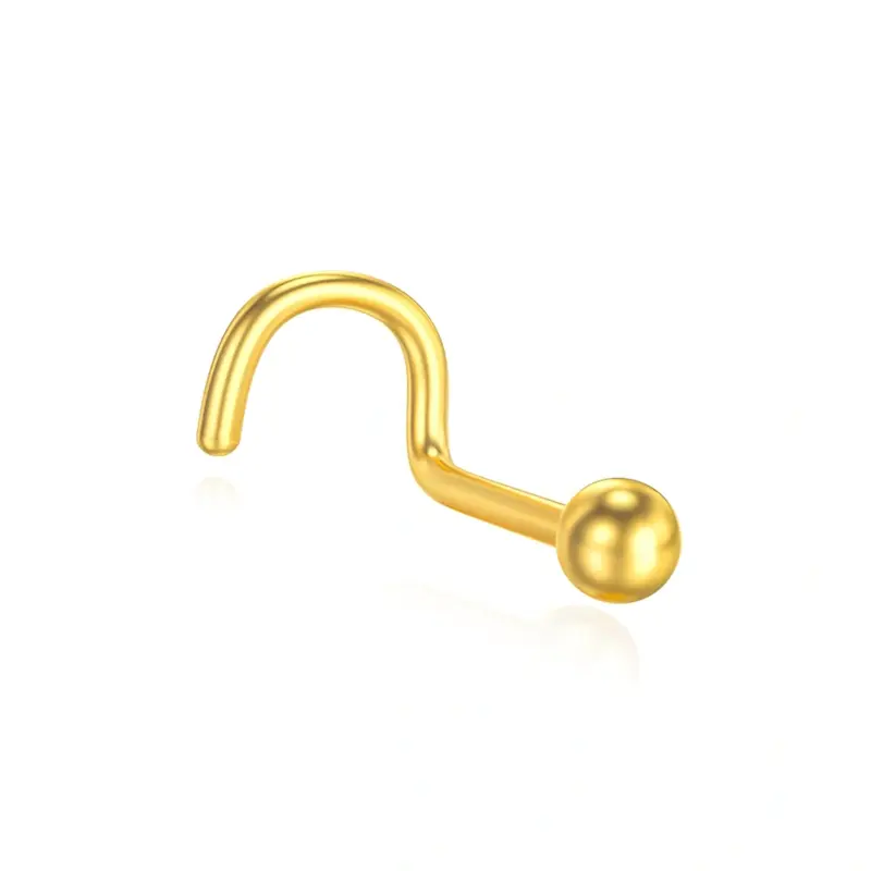 14K Gold Ball Nose Ring