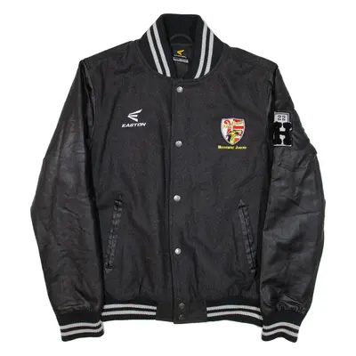 EASTON Quilted Lined Bomber Jacket Black Wool Mens S