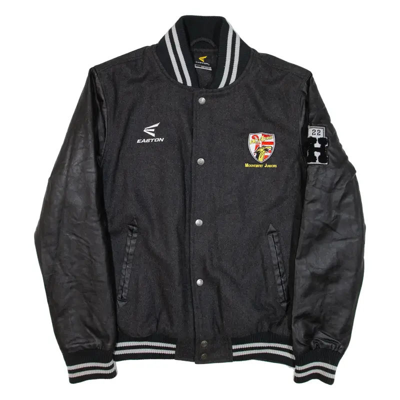 EASTON Quilted Lined Bomber Jacket Black Wool Mens S