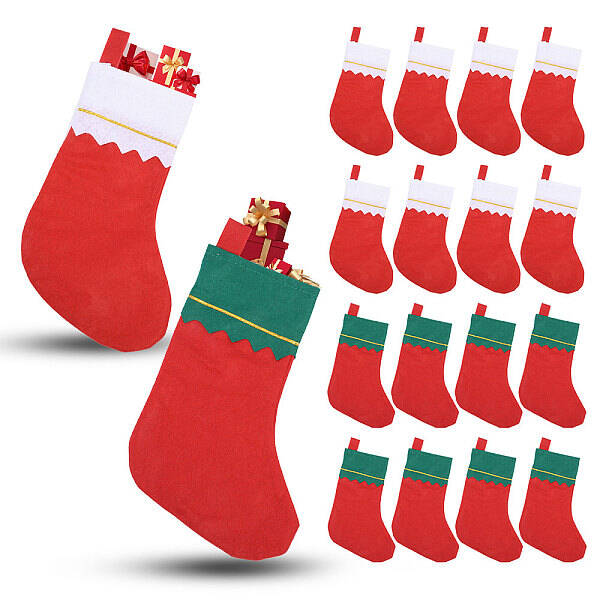 14Pcs 2 Colors Non-woven Fabrics Hanging Christmas Stocking