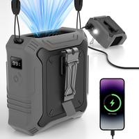 FrSara Portable Waist Fan, Portable Fan with 5-Speed Settings, Dual-Sided Clip on Wearable Belt Personal Fan for 8000mAh, 2 S...