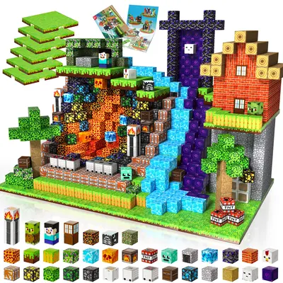 magnetic blocks 200pcs - Magnetic Building Block with 6 Baseplate, Stacking Magnets for Kids, Sensory Toy for Toddlers STEM L...