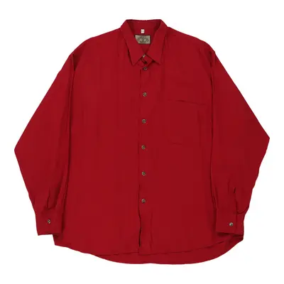 Armani Jeans Shirt - Large Red Cotton