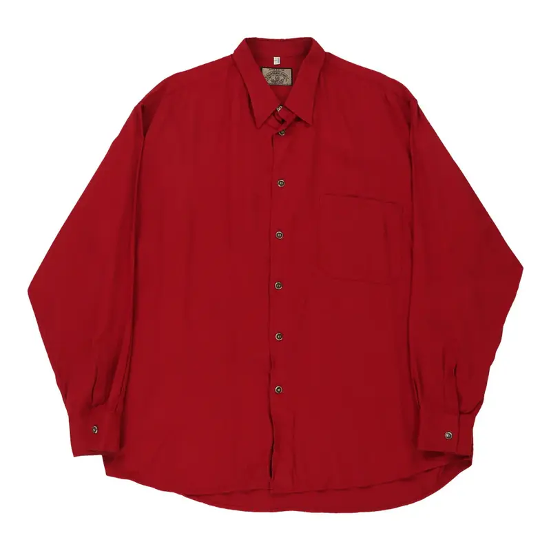 Armani Jeans Shirt - Large Red Cotton